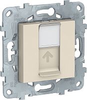 Розетка компьютерная без рамки Schneider Electric Unica New 1-м. RJ45 5e бежевый картинка